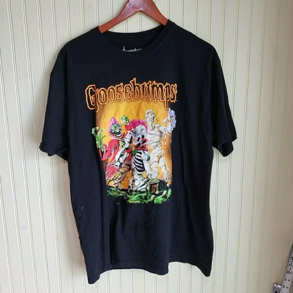 Goosebumps Shirt Mens XL Black Monsters Graphic Tee Tagless Cotton Halloween